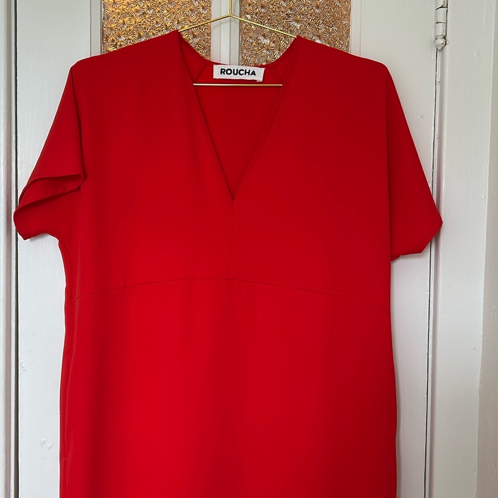 ROUCHA Red Crepe Maxi Dress